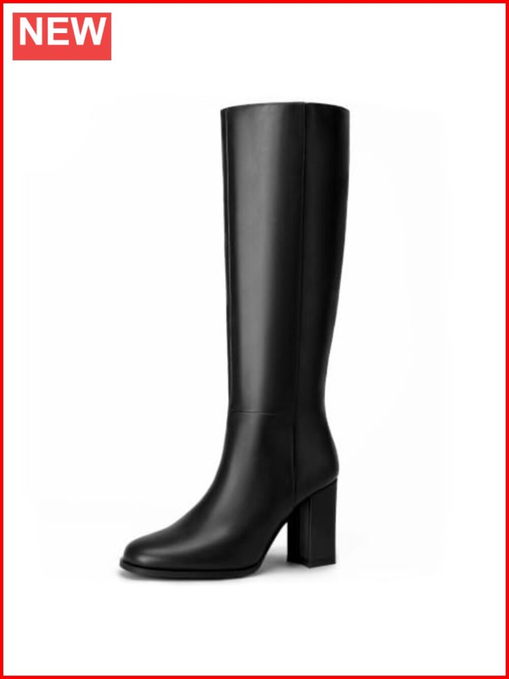 Knee High Round Toe Block Heel Dress Boots